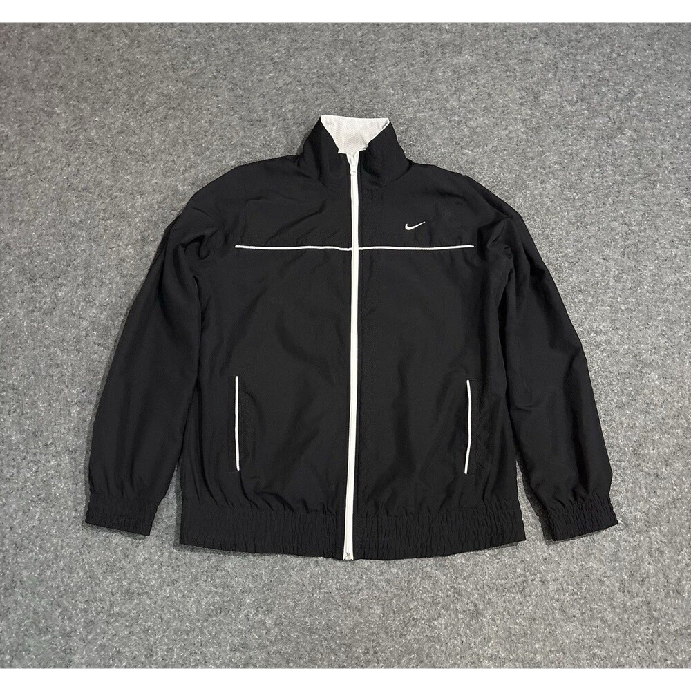 Nike Jacket Womenโs Large Full Zip Mesh Lined Black